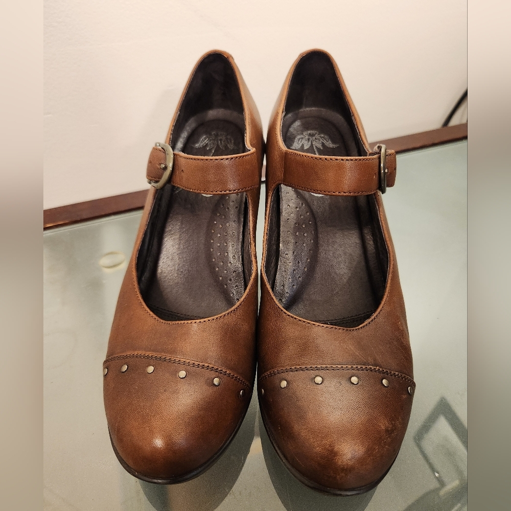 Dansko 39 Fanny Mary Jane (Brandy Antique Full Grain) Women Shoes Brown 8.5- 9